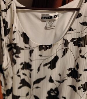 Dana Kay Monochrome Floral sleeveless Top